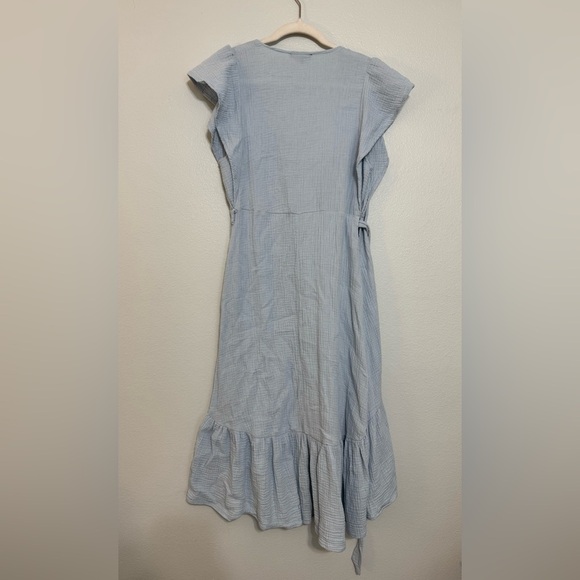 Drew x Anthropologie Maggie Cotton Gauze Flutter Sleeve Wrap Dress - Picture 5 of 6